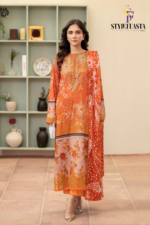 Morja by Gullji Cotton Lawn 3PC Unstitched Collection with Embroidered Neck & Chiffon Dupatta