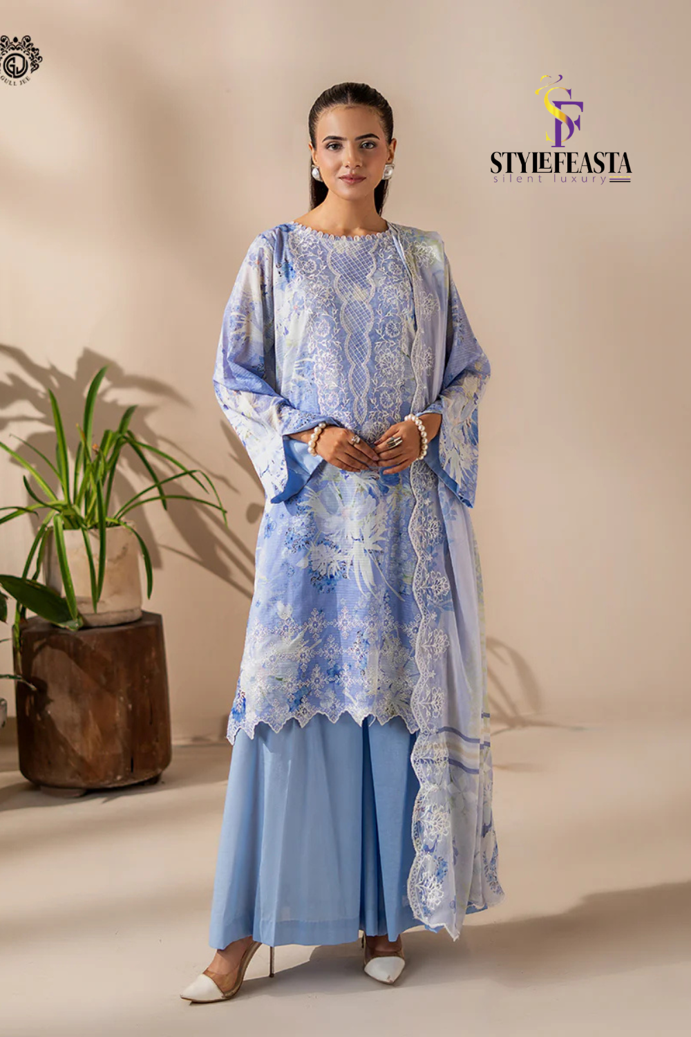 Untitled design-263 Experience timeless elegance with the latest Pakistani Rang Pasand by GullJee Collection. - Image 1